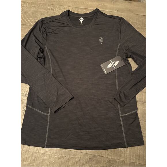 Skechers Los Angeles Men's Long Sleeve Running Size L Black New with Tags - Picture 1 of 7